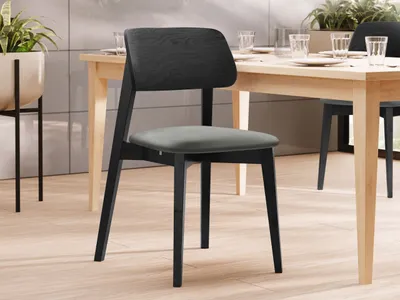 Obrázok produktu pre Čalúnená stolička do kuchyne CIBOLO 1 - čierna / šedá