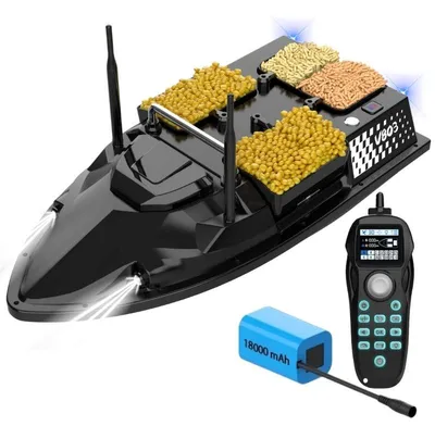 Zdjęcie produktu dla Łódka Zanętowa iUni V803, GPS, 18000mAh, 4 Pojemnikami, Pojemność 3kg, 500m, 15km/h