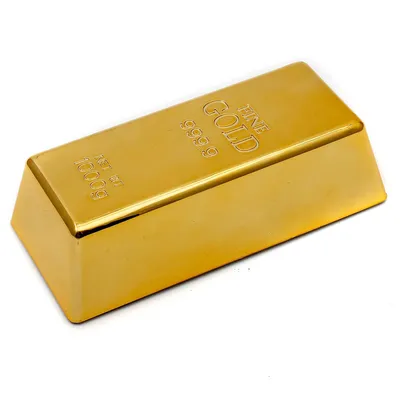 Image de Cale de porte et presse-papier en forme de lingot d'or au rendu réaliste – Cale décorative pour la maison et le bureau, cadeau original, 16,7 cm de largeur