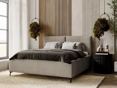 Obrázek produktu pro Čalouněná manželská postel 200x200 SKUMA - béžová
