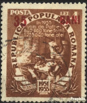 Produktbild von Briefmarken Rumänien 1952 Mi 1356b gestempelt Aufdruckausgabe-Fünfjahresplan