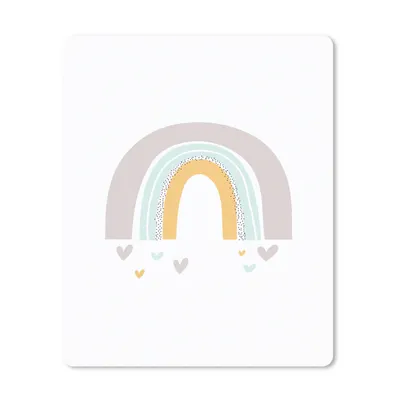 Produktbild von MuchoWow® Mauspad Mousepad Regenbogen - Herzen - Mädchen - Jungen - Pastellfarben 30x40 cm - Mousepads - Maus Mat - Pad - Mausunterlage - Mausmatten