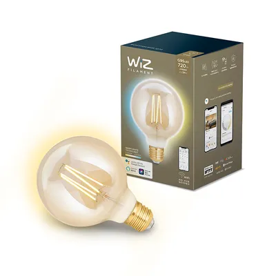 Produktbild von WiZ Filament G95 Globe Amber LED-Leuchtmittel | steuerbar per App, Alexa, Google Home und IFTTT