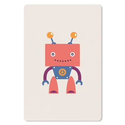 Produktbild von MuchoWow® Mauspad Mousepad Roboter - Getriebe - Gesicht - Antenne - Kinder - Jugendliche 18x27 cm - Mousepads - Maus Mat - Pad - Mausunterlage