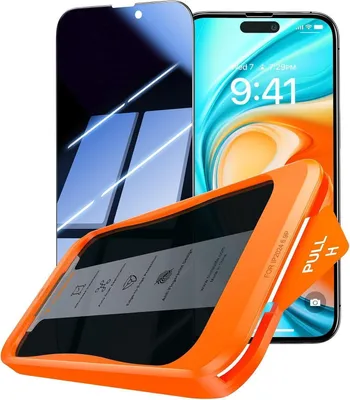Obrázok produktu pre TORRAS iPhone 15 pancierové sklo na ochranu súkromia 2-pack čierne