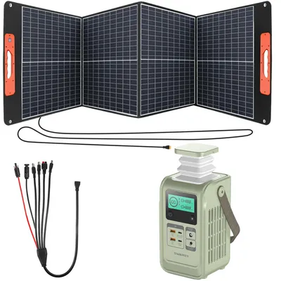 Produktbild von SWAREY S200 140W(180W Spitzen) DC Powerstation mit 100W Solarpanel, 192Wh LiFePO4 Akku Powerbank Solargenerator Solarspeicher mit Schnellladung