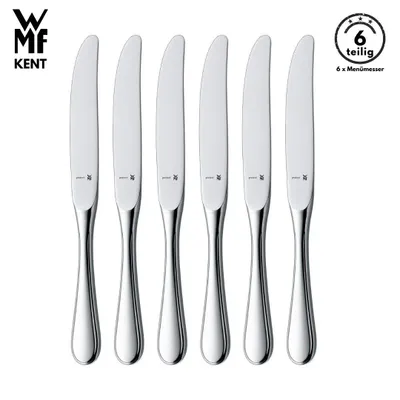Produktbild von WMF Kent Menümesser , 6-teilig, Cromargan® Edelstahl, geschmiedete Klinge, spülmaschinenfest, Tafelmesser, Messerset, Messer, Besteck set