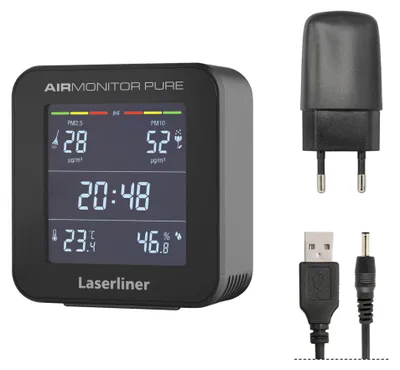 Produktbild von Laserliner AirMonitor PURE, Schwarz, 1%, -9,9 - 50 °C, 1 - 99%, 1 Stück(e), 0 - 40 °C