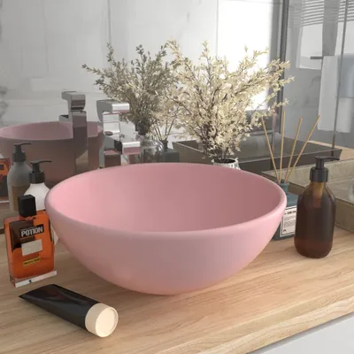 Obrázok produktu pre The Living Store umývadlo Round Matt Pink 32,5x14 cm Keramika