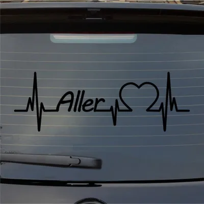 Produktbild von Heckscheibenaufkleber Aller Herzschlag Puls Fluss Wasser Liebe 55x18 cm Schwarz Matt Auto Aufkleber Sticker