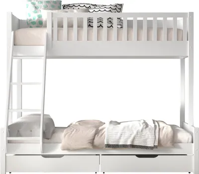 Produktbild von Etagenbett >SCOTT< in Weiß - 207,6x175,4x157,5 (BxHxT)