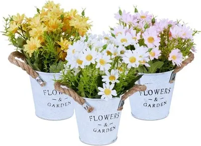 Immagine prodotto di set di 3 fiori artificiali in vaso