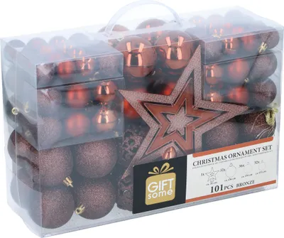 Obrázok produktu pre Giftsome 101 vianočných ozdôb z bronzu Ø3/4/6 cm Nerozbitné na vnútorné a vonkajšie použitie