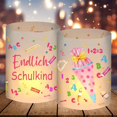 Productafbeelding van Windlicht, schoolstart meisje, 2025. Suikerzakje, schoolstart meisje. B