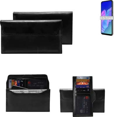 Produktbild von K-S-Trade Handy Hülle kompatibel mit Huawei P40 lite E Schutz Hülle Tasche Schutz Case Handytasche Kunstleder schwarz, 1x