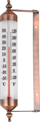 Produktbild von Außenthermometer mit Manometer, Bronze-Effekt – Stilvolles Gartenthermometer für den Außenbereich, geeignet für Außentemperatur, Gewächshaus, Garage, einfach aufzuhängen