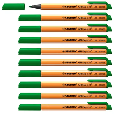 Produktbild von STABILO Umweltfreundlicher Filzschreiber - GREENpoint - 10er Pack - grün