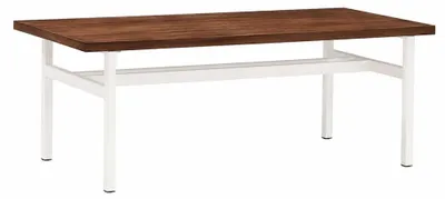 Produktbild von Moderner Gartentisch mit rechteckiger Holzplatte und Metallgestell