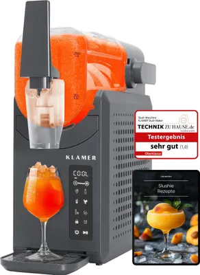 Produktbild von KLAMER Slush Maschine, mit 5 voreingestellten Programmen: Slushie, Cocktail, Milchshake, Frappé, Wein, Automatische Reinigung, 2L Fassungsvolumen, Turbo Freeze, kein Eis erforderlich