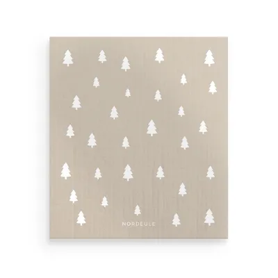 Produktbild von NORDEULE® Schwammtücher 3 STÜCK Tanne Muster Beige | Reinigungstücher im Skandi Design | ideal für Zuhause oder als Geschenk zu Weihnachten Wichteln