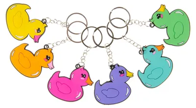 Productafbeelding van Duckiez Sleutelhanger Kleurrijke Eendjes - 48 stuks