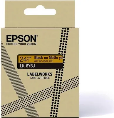 Produktbild von Epson LabelWorks LK-6YBJ - Schwarz auf Mattgelb - Rolle (2,4 cm x 8 m) 1 Kassette(n) Hängebox - Bandkassette - für LabelWorks LW-C610