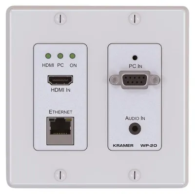 Produktbild von KRAMER ELECTRONICS Kramer WP-20 Active Wall Plate - White - HDBaseT Sender