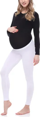 Image de Leggings de grossesse longs en viscose Be Mammy BE20-253 (blanc, XXL)