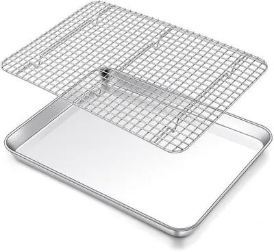 Productafbeelding van Roestvrijstalen Bakplaat met Koelrek 40,5 x 30,5 cm