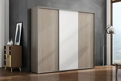 Produktbild von Dreitüriger Kleiderschrank 250/215 LEO – Sonoma-Eiche / Weiß / Sonoma-Eiche