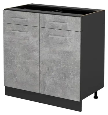 Produktbild von Küchenunterschrank R-Line, Beton, 80 cm ohne Arbeitsplatte, zur modularen Kombination