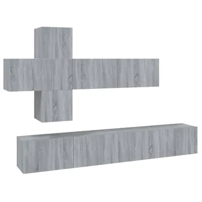 Produktbild von vidaXL 7-tlg. TV-Schrank-Set Grau Sonoma Holzwerkstoff