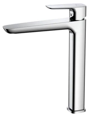 Produktbild von Avapax | Waschbeckenarmatur Stehend Hoch - Chrom Glänzend - Messing - Keramischer Kopf 26 Mm - Minimalistisches Design