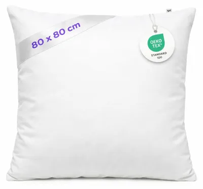 Productafbeelding van Kussensloop 80 x 80 cm – Zachte kussensloop voor standaardkussens – Gecertificeerd volgens – Kussensloop met verborgen rits – Gemakkelijk te onderhouden en ademend – Wit