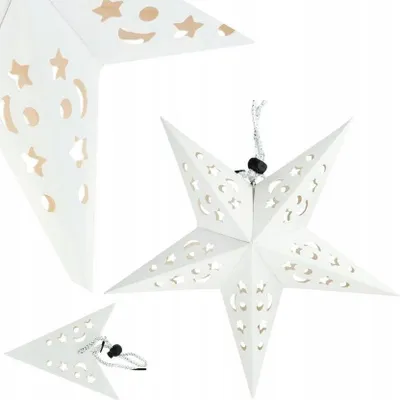 Obrázok produktu pre Led Paper Star Stained Glass Christmas Decoration For Windows, Hanging, Light-Up, 3D