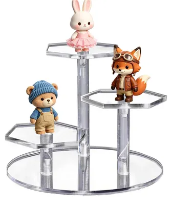 Acryl-Displayständer, 3-stufig, transparent, für Puppen & Schmuck