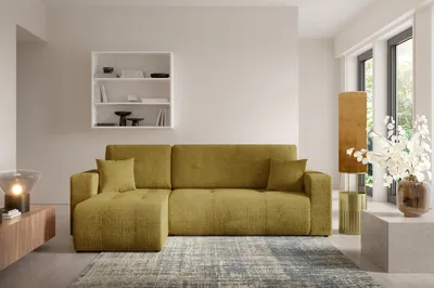 Produktbild von Furnisell Ecksofa mit Bettkasten Schlaffunktion "VERITA L", Gelb