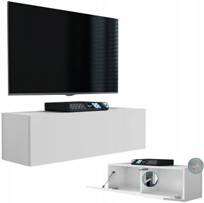 Produktbild von Moderne hängende RTV-Schränke für Fernseher, weiß matt, 100-105 cm