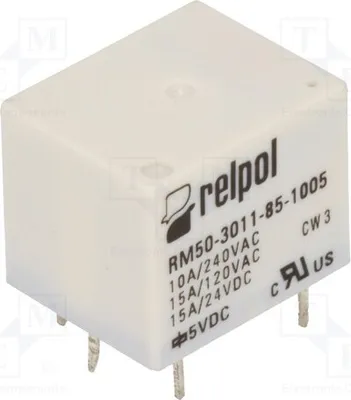 Produktbild von 1x Relais: elektromagnetisch 10A/240VAC USpule : 5VDC   15A RM50-3011-85-1005 Elek