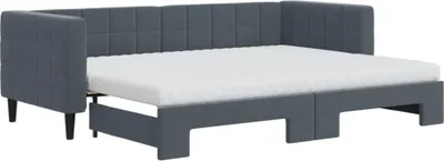 Zdjęcie produktu dla VidaXL 3196709, sofa rozkładana, Szary, Pianka, Metal, Poliester, Drewno, 2230 mm, 900 mm