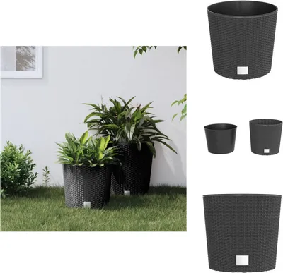 Obrázok produktu pre vidaXL Kvetináč s vyberateľnou vložkou antracit 15/15,3 L PP - Kvetináče a sadenice