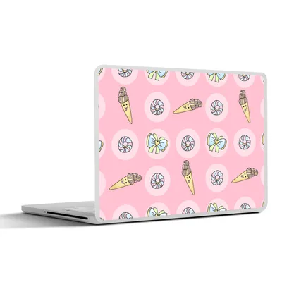 Produktbild von MuchoWow® Laptop Aufkleber Sticker Cover Donuts - Kawaii - Muster - Pastell 36.5x27.5 cm - Laptop-Sticker