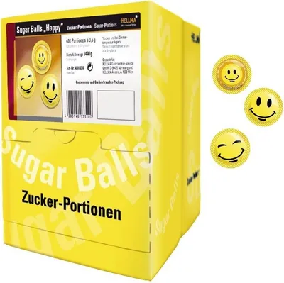 Produktbild von Hellma 60000056 Zuckerportionen - Sugar Balls „Happy“