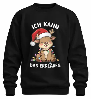 Zdjęcie produktu dla I Can Explain That Reindeer Christmas Lights Cute Funny Uni Sweatshirt Pullover, Czarny, M