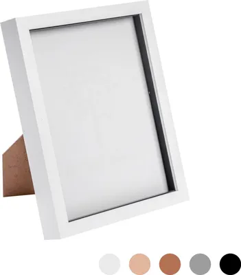 Produktbild von Bilderrahmen für Fotos 20 x 25 cm (8 x 10“) - tief - Weiß - stehend & hängend