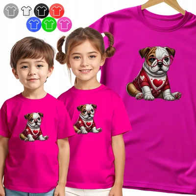 Produktbild von Kinder T-Shirt - BULDOG SZCZENIAK SERDUSZKA für Kinder - XL