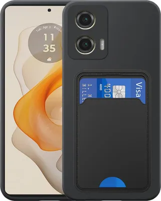 Immagine prodotto di Adatto per Motorola Moto G Stylus 2024 Custodia per telefono con supporto per schede in TPU - Custodia flessibile in silicone TPU con slot per schede - Nero - Smartphonics