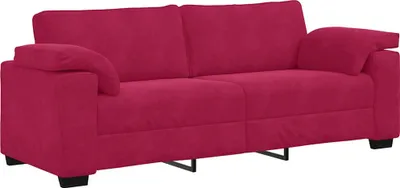 Image de vidaXL Canapé 3 places Bordeaux 220x77x82 cm Velours