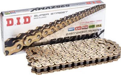 Imagen del producto de Cadena DID X-Ring 525ZVM-X / 128, con cierre de remaches ZJ, color dorado (5/8 x 5/16 x 10,16)