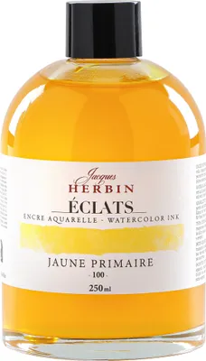 Produktbild von Jacques Herbin 2x Aquarelltine Éclats, Flasche 250ml - Jaune primaire 18100T